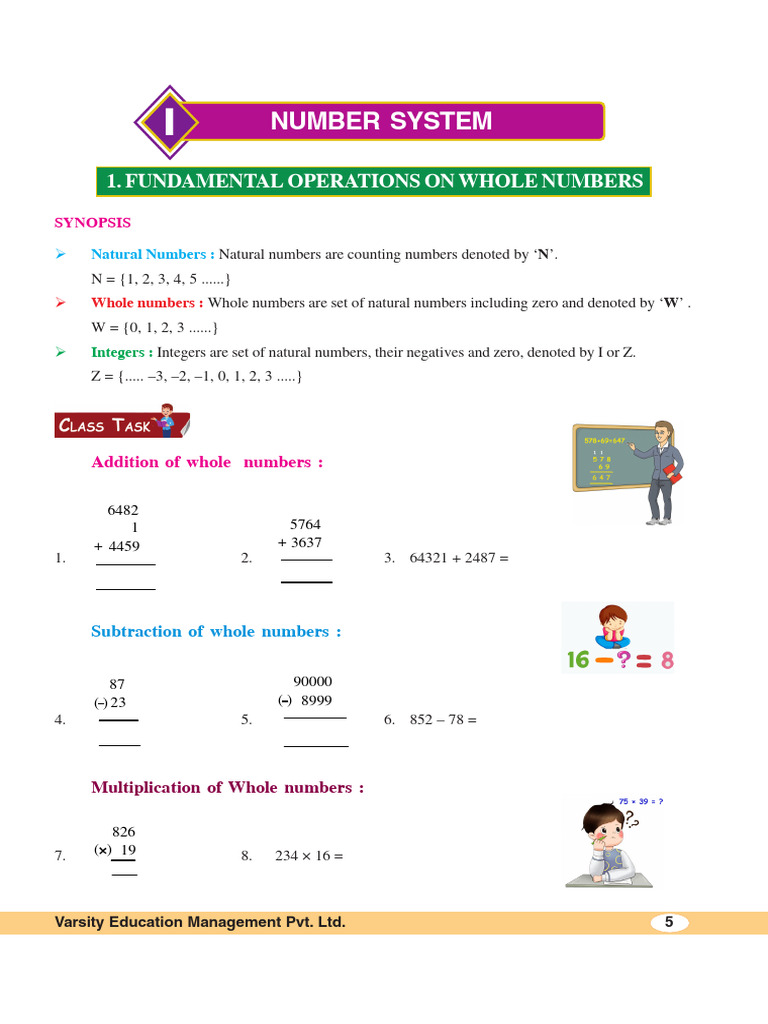 Class 8 Mathematics Operations Guide | PDF | Integer | Multiplication
