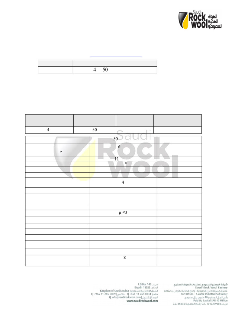 Saudi Rockwool Data Sheet Overview | PDF | Building Engineering | Materials