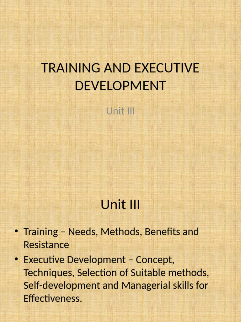 Training and Executive Development | PDF | Educational Technology ...