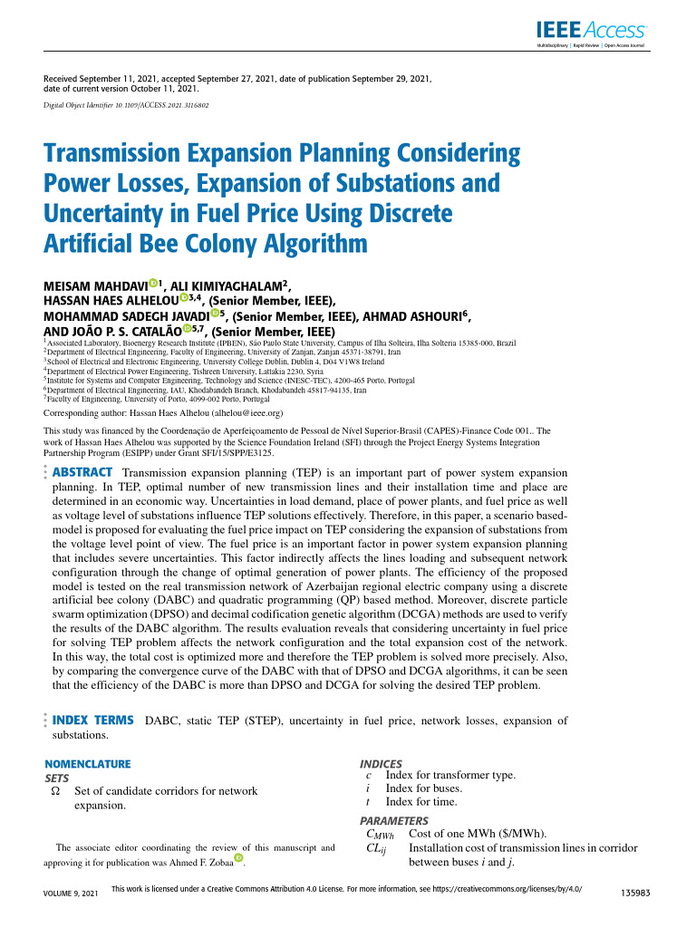 Transmission Expansion Planning with Fuel Uncertainty | PDF | Electric ...