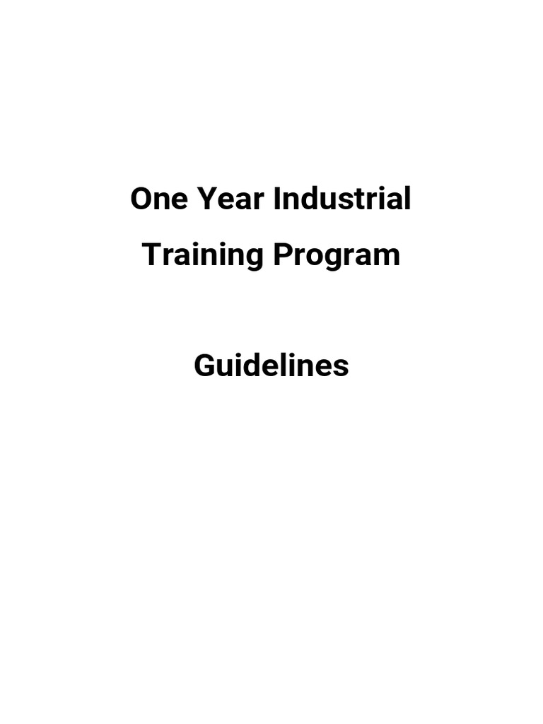 One Year Industrial Training Program | PDF | Mentorship | Non ...