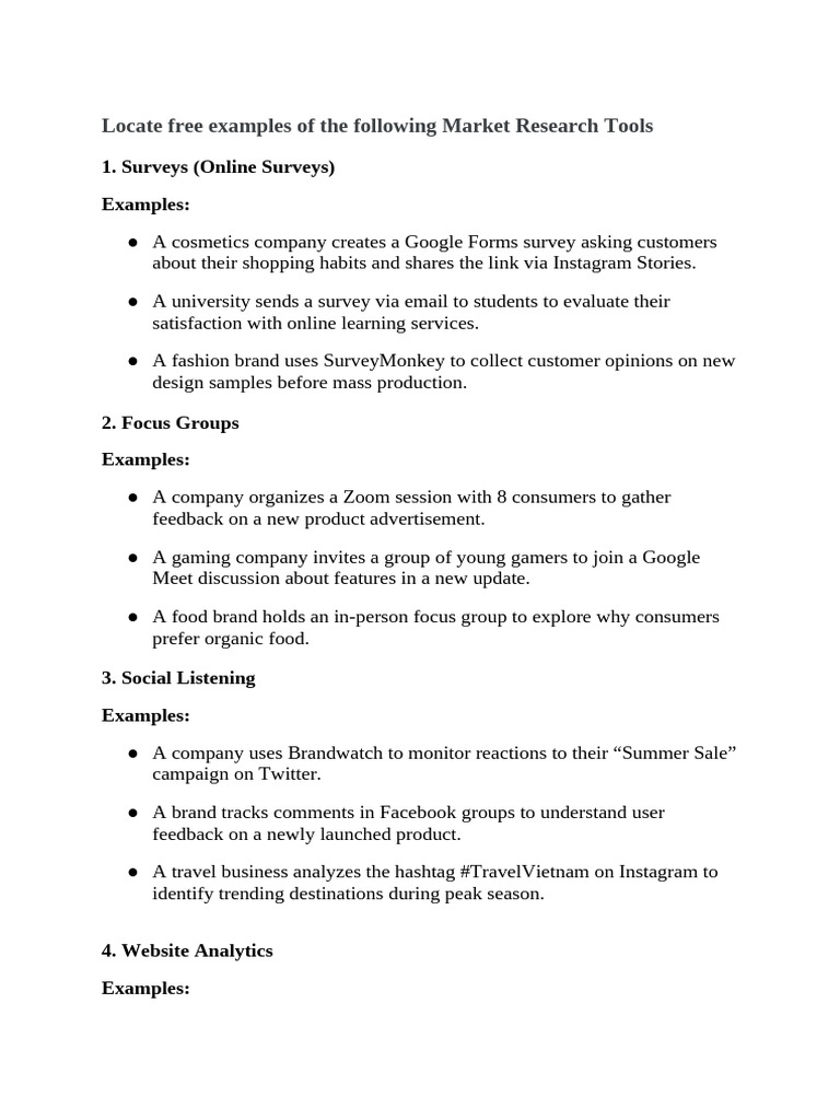 Methods For Conducting Market Research | PDF | Focus Group | Facebook