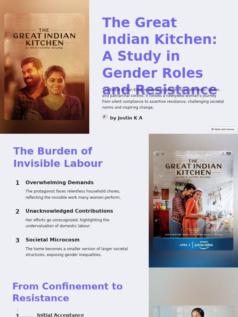 The Great Indian Kitchen A Study in Gender Roles and Resistance | PDF ...