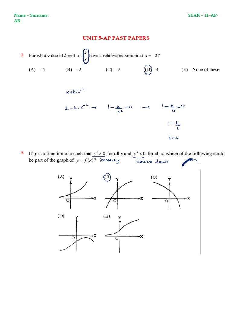 Unit 5 Ap Past Papers-Key | PDF