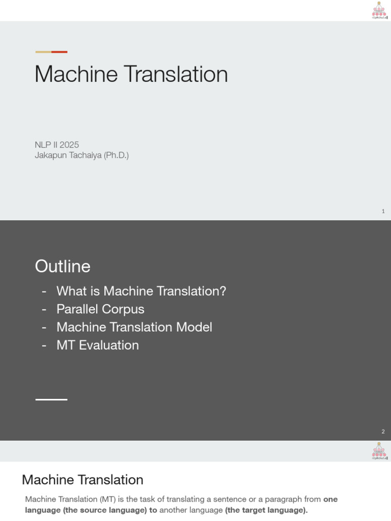 Lesson 13 - Machine Translation | PDF