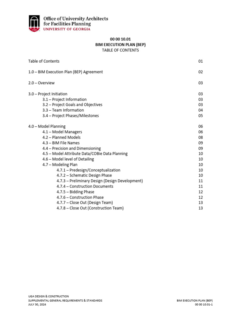 UGA BIM Execution Plan Overview | PDF | Building Information Modeling ...