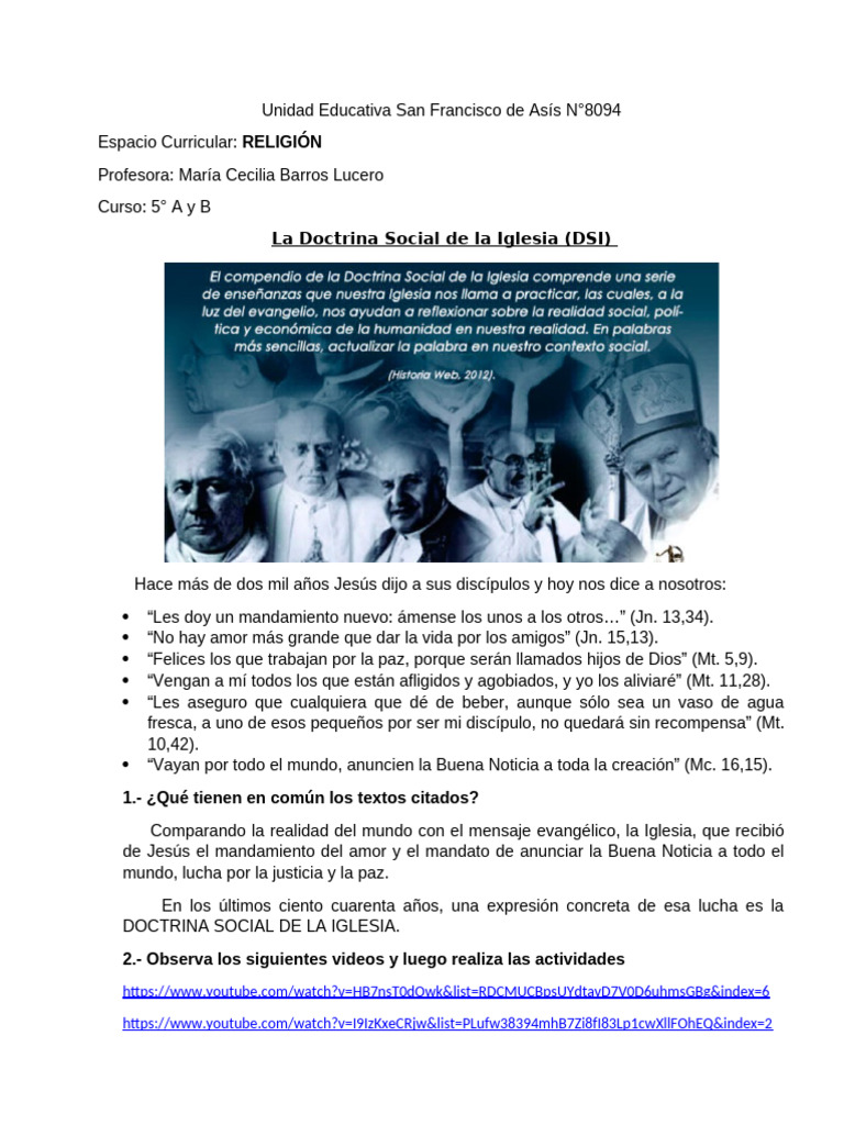 Doctrina Social de la Iglesia: Fundamentos y Valores | PDF | Creencia ...