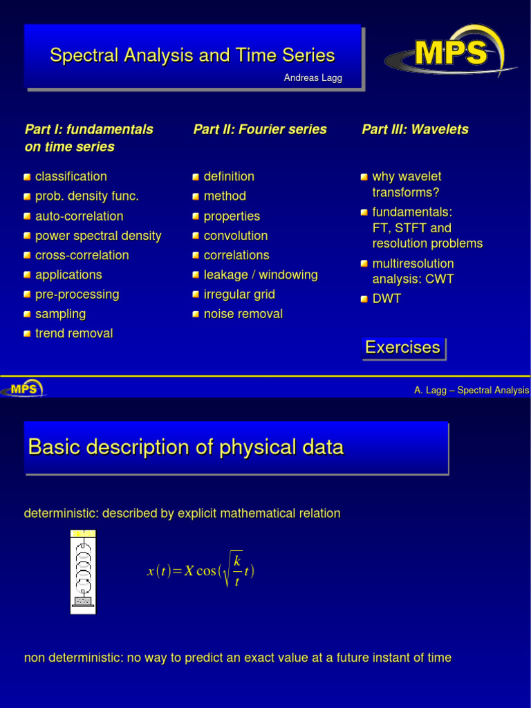 Spectral Analysis and Time Series | PDF | Wavelet | Spectral Density