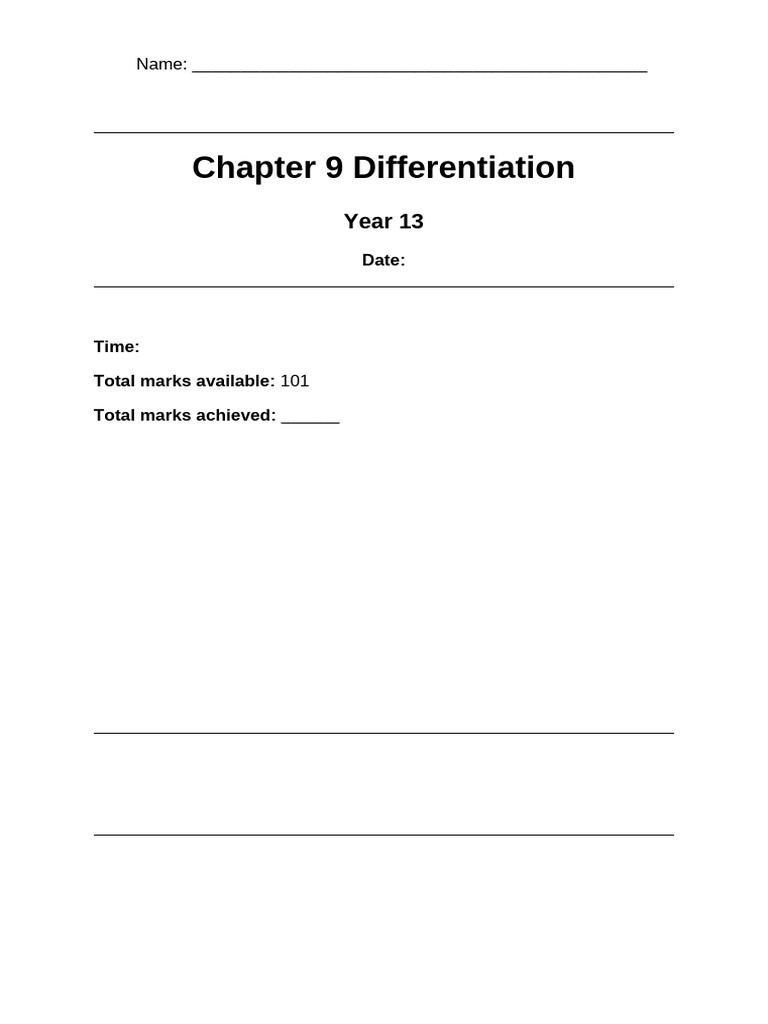 P2 Chapter 9 - Differentiation | PDF | Area | Equations