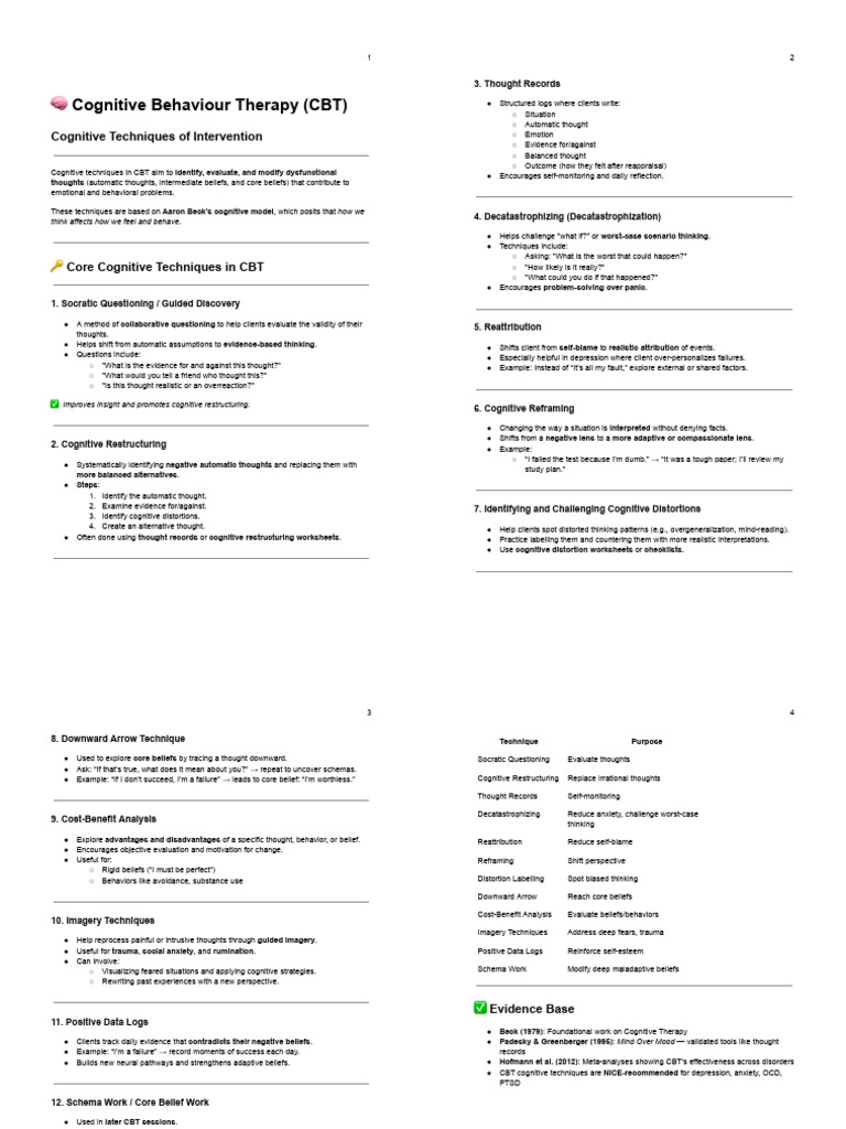 Interventions For Adolescents Unit 2 N 4 | PDF | Cognitive Behavioral ...
