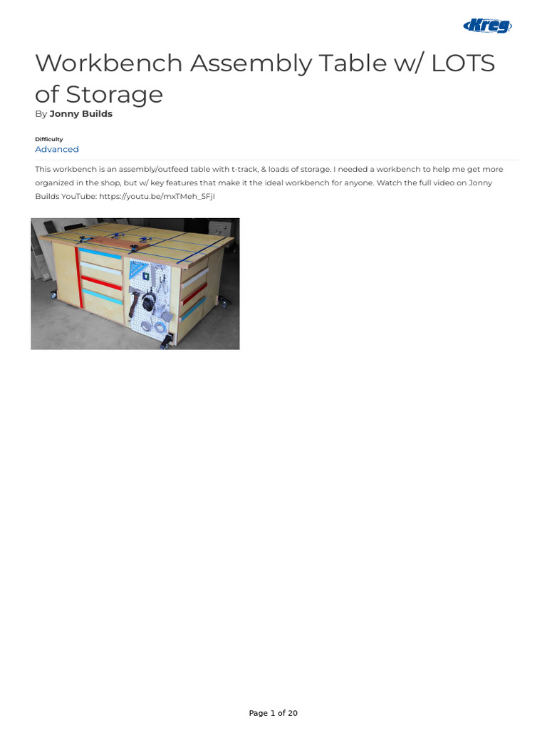 Workbench Assembly Table W Lots of Storage | PDF | Cabinetry | Door