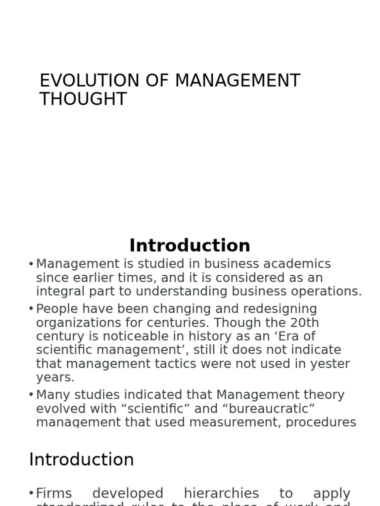 Evolution of Management Theories | PDF | Bureaucracy | System