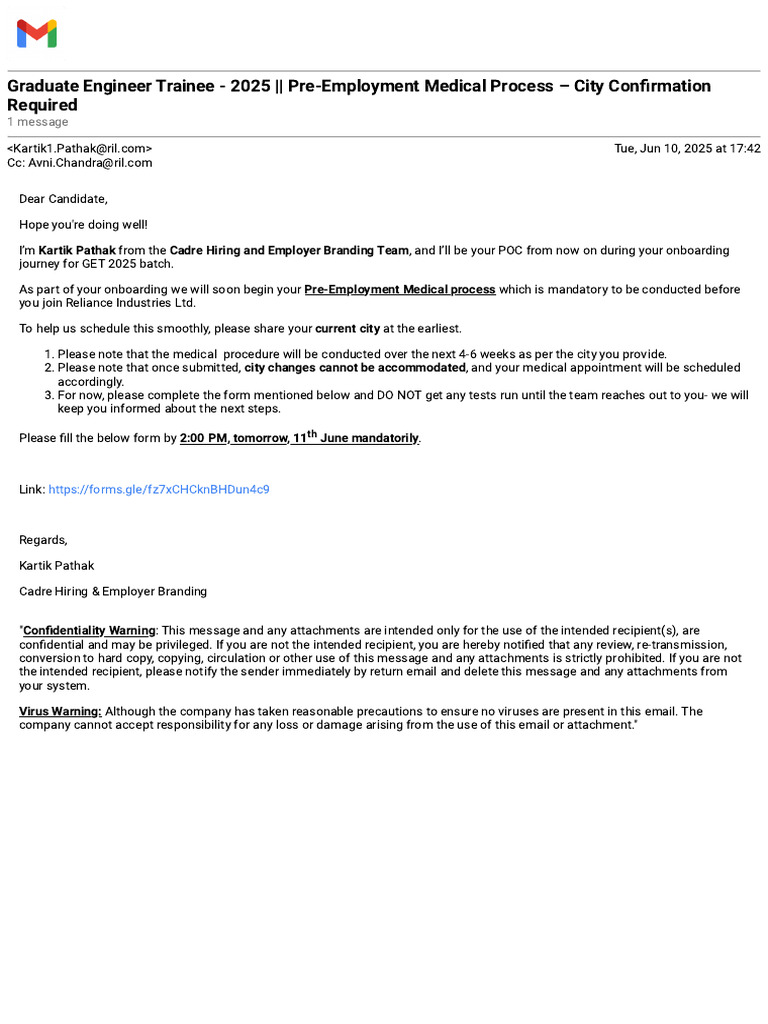 Gmail - Graduate Engineer Trainee - 2025 - Pre-Employment Medical ...