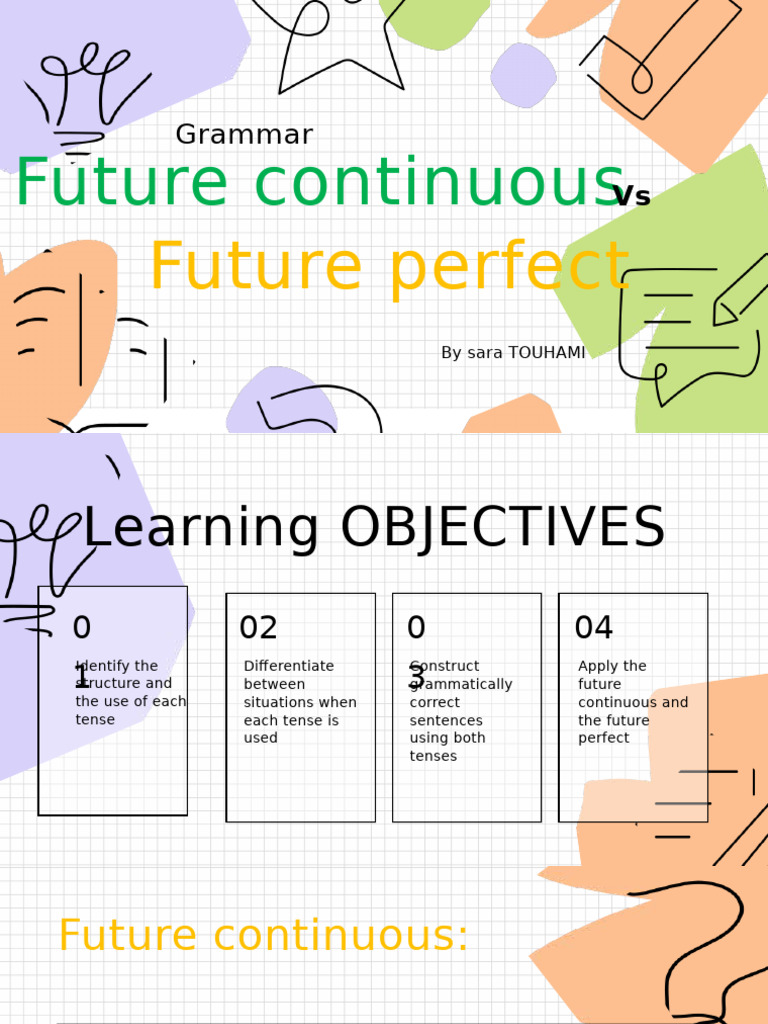 Future Continuous vs. Future Perfect Tenses | PDF | Linguistics ...