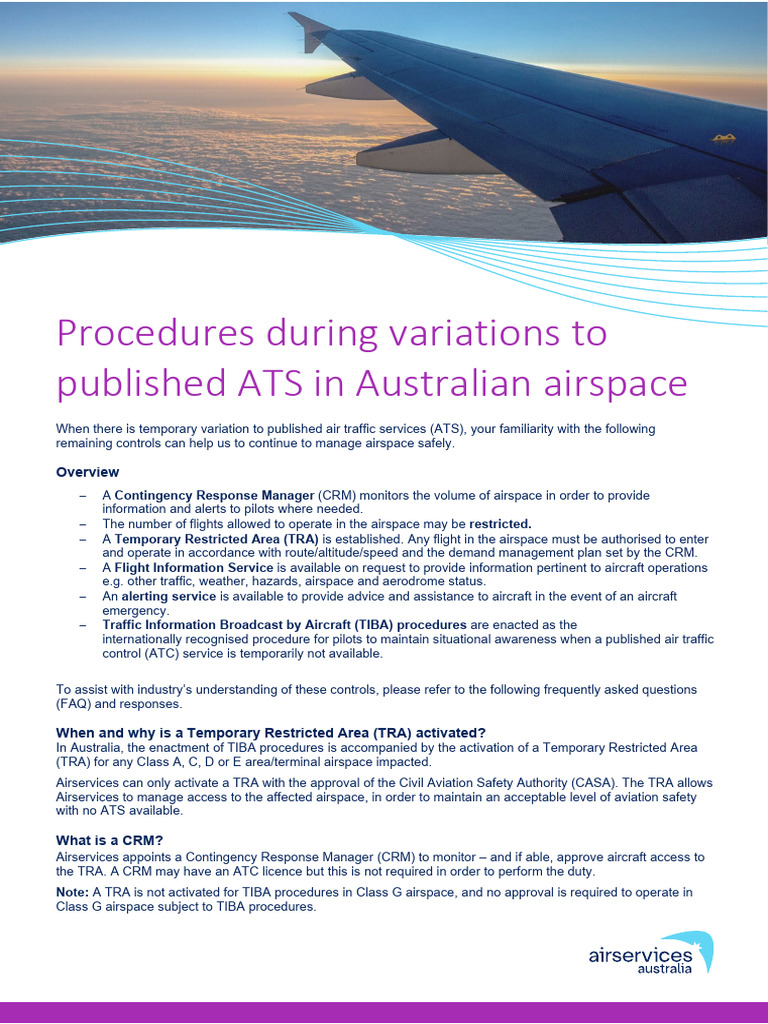 Variation To Published Services Airspace Fact Sheet | PDF | Air Traffic ...
