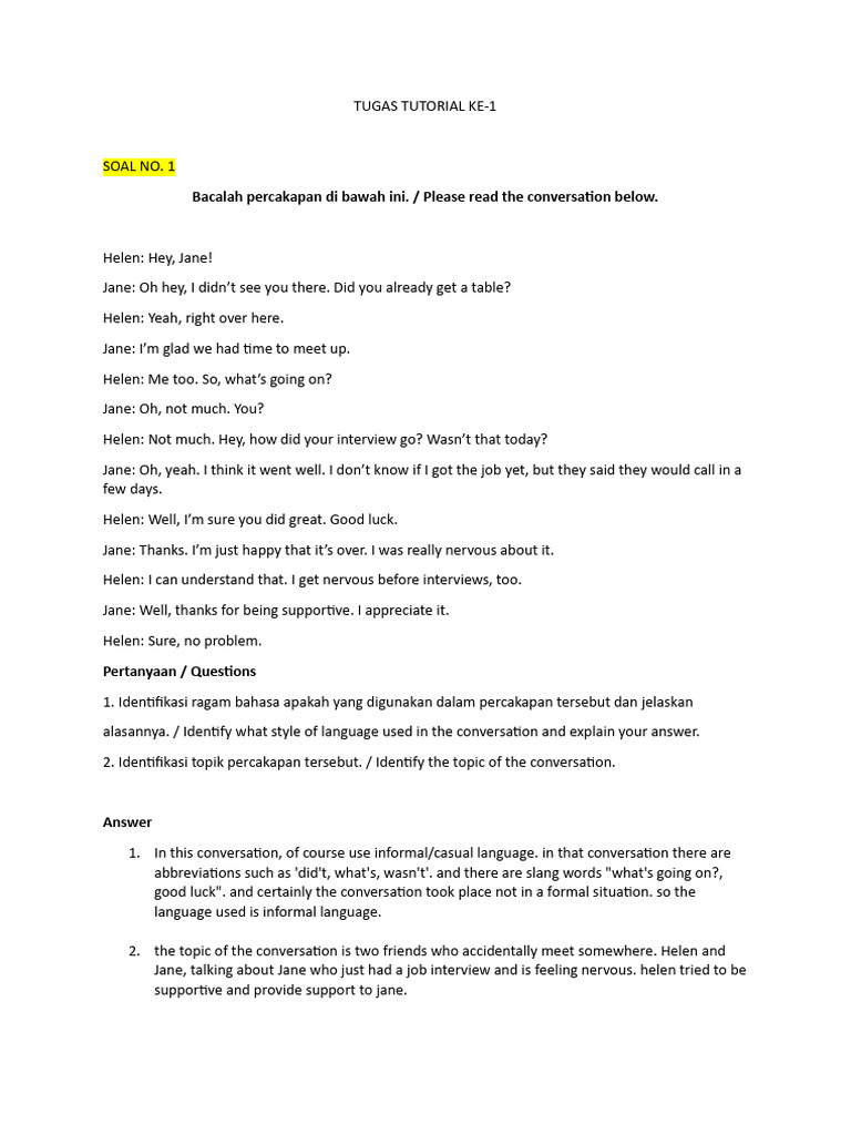 Informal Conversation and Office Description | PDF