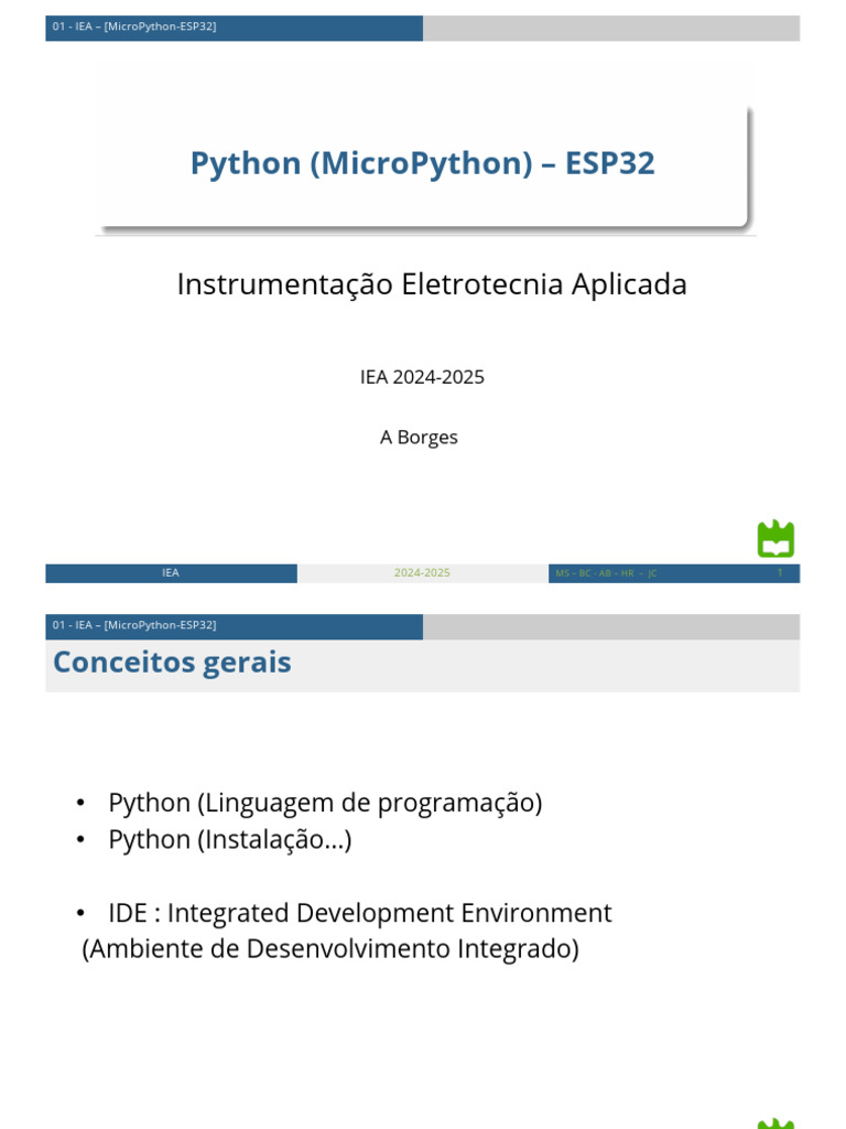 Introdução ao MicroPython no ESP32 | PDF | Python (linguagem de ...
