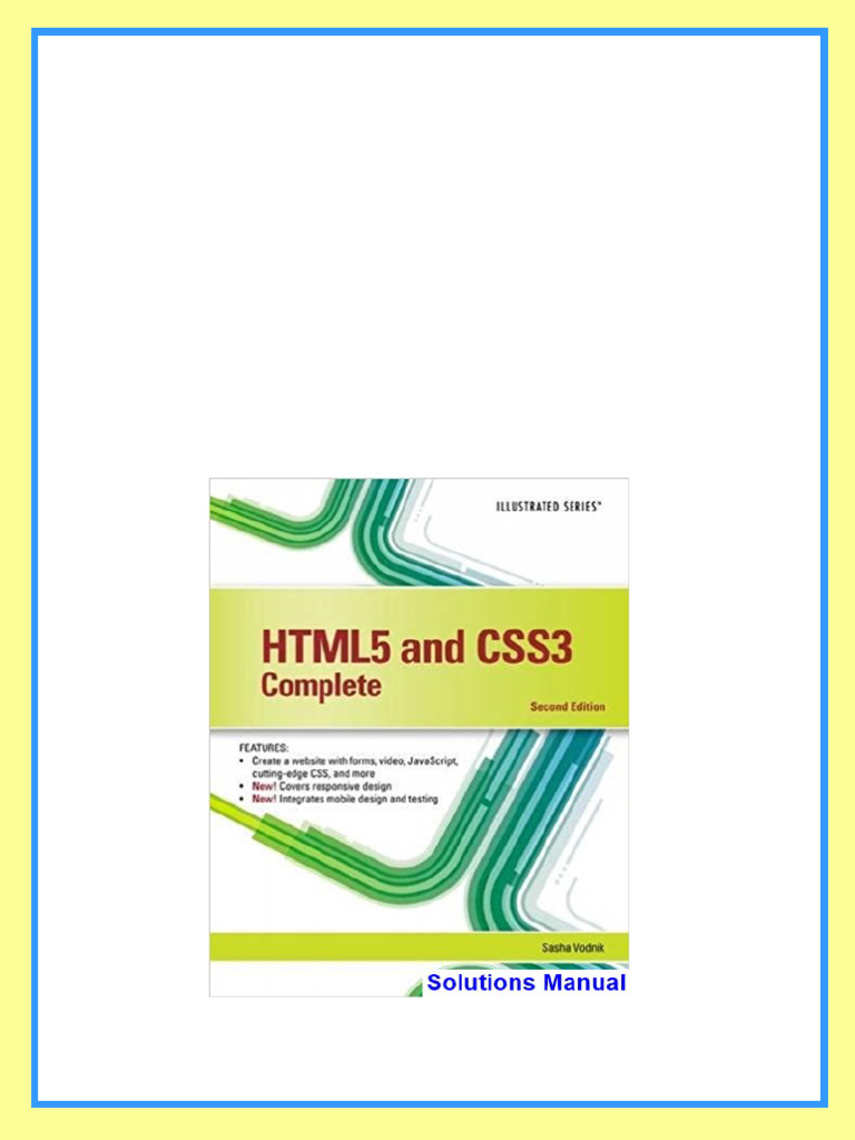 HTML5 and CSS3 Illustrated Complete 2nd Edition Vodnik Solutions Manual ...