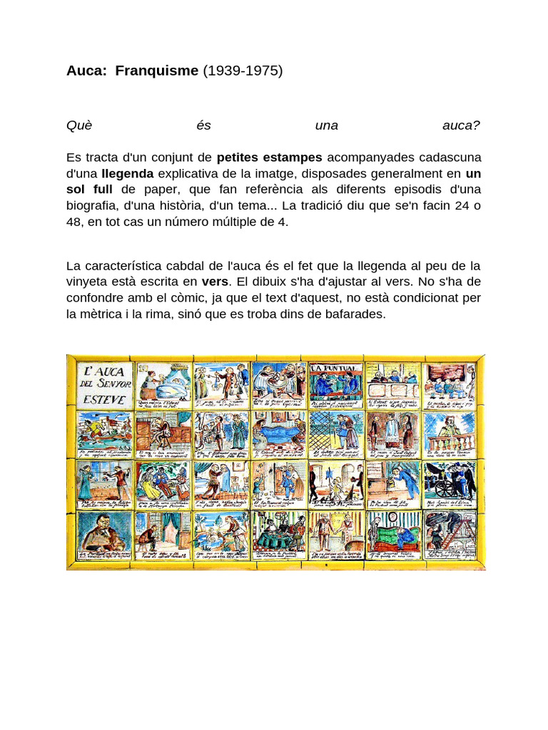 Auca: Franquisme: Què És Una Auca? | PDF