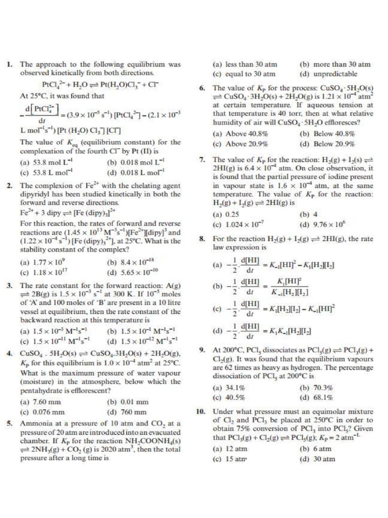 Chemical Equilibrium | PDF