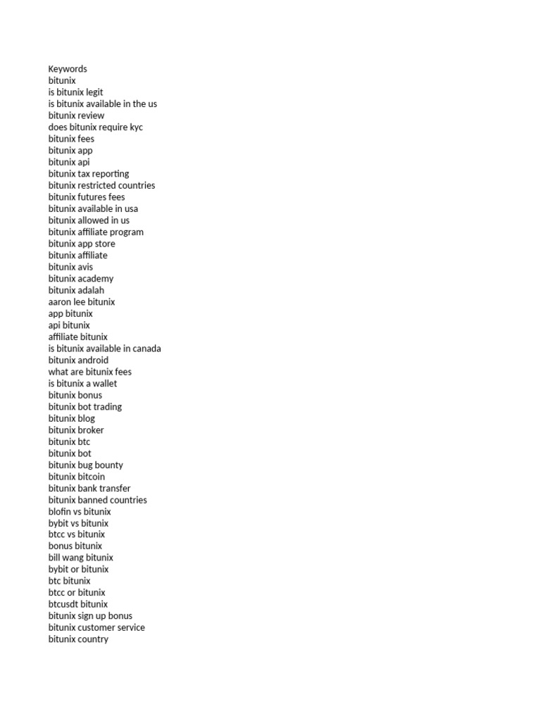 Keyword Tool Export - Keyword Suggestions - Bitunix | PDF | Cryptocurrency  | Futures Contract