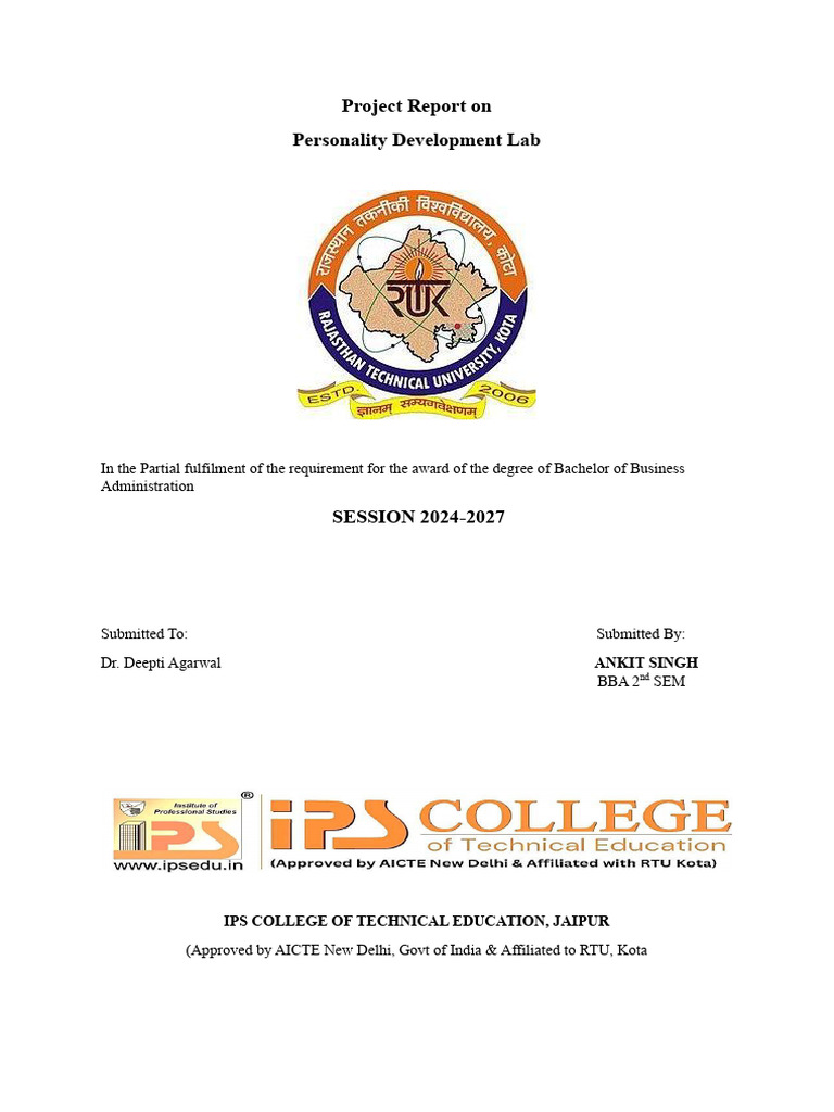 Personality Development Lab Project Report | PDF