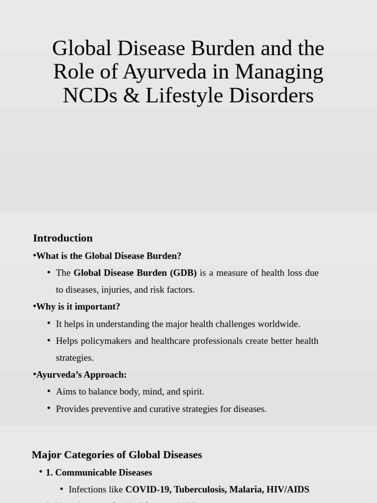 Ayurveda for NCDs & Lifestyle Disorders | PDF | Non Communicable ...