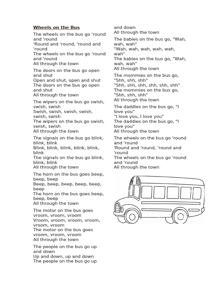 Wheels on the Bus Lyrics | PDF