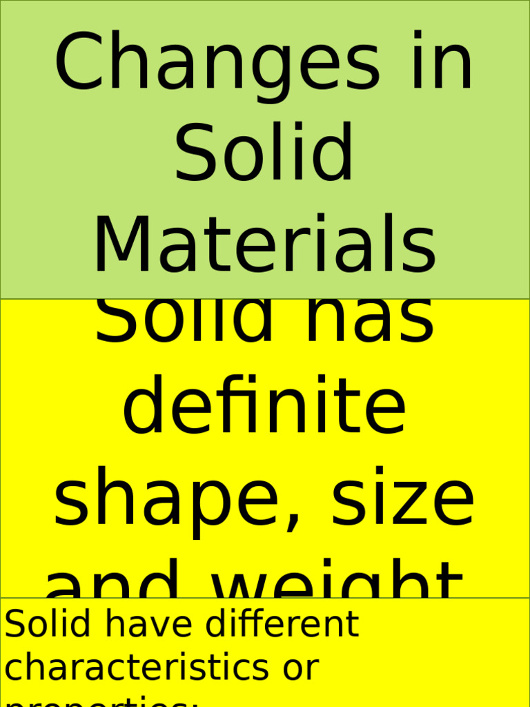 Changes in Solid Materials | PDF