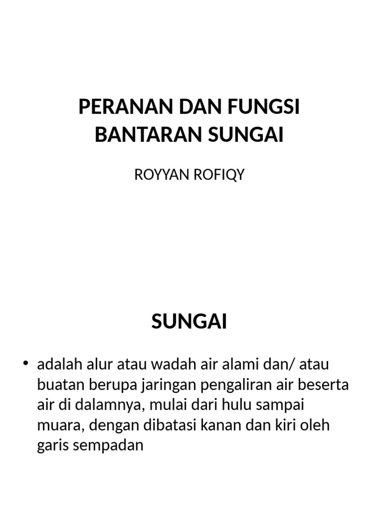 Fungsi dan Peranan Bantaran Sungai | PDF