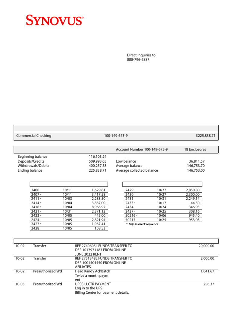 October 2023 Account Statement Summary | PDF | Payments | Credit