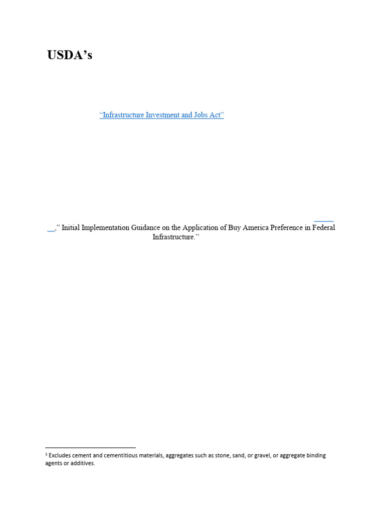 USDA Guidance on BABA Act Compliance | PDF | Transport