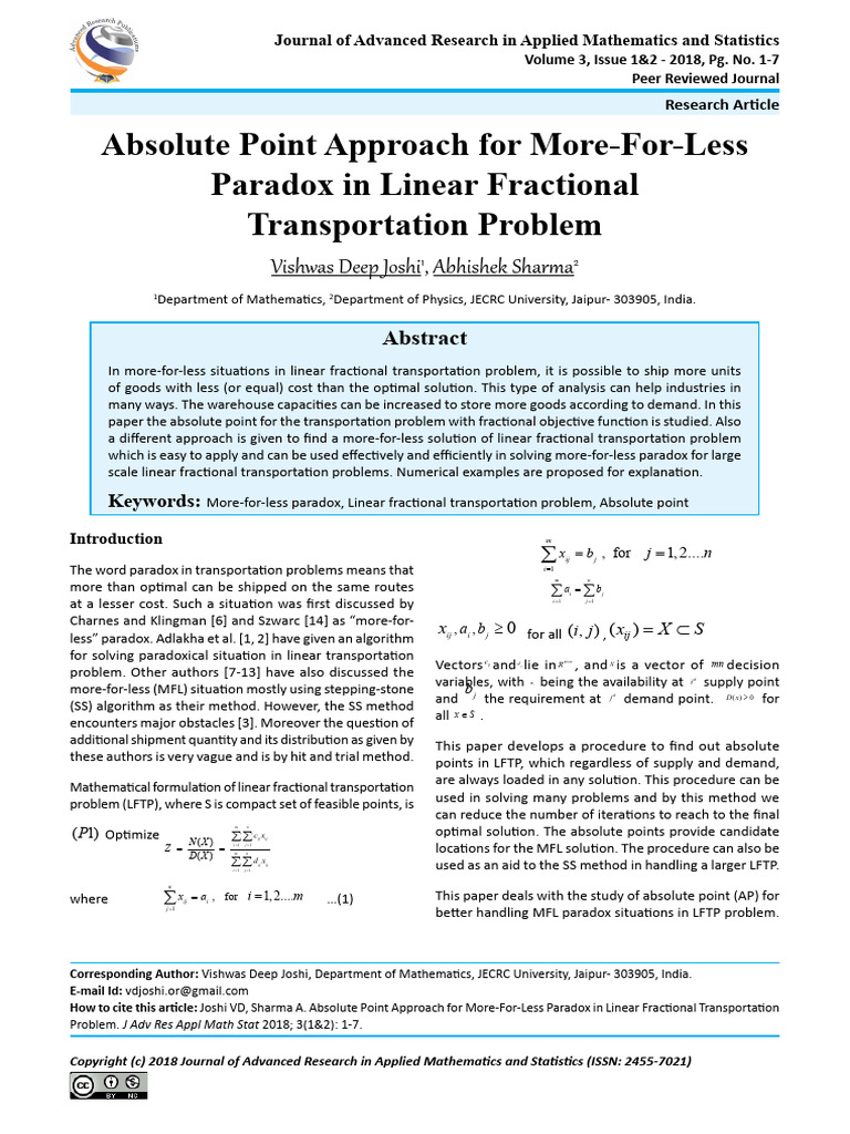 Absolute Point Approach For More-For-Less Paradox in Linear Fractional ...