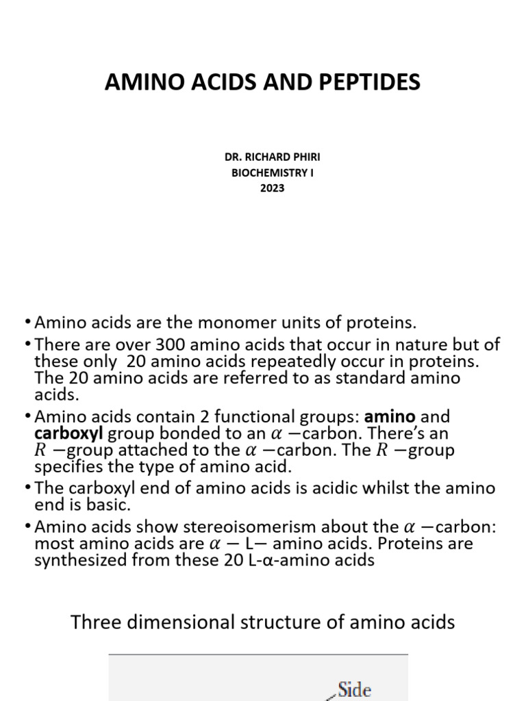 Amino Acids and Peptides - 240924 - 084115 | PDF | Amino Acid | Acid ...