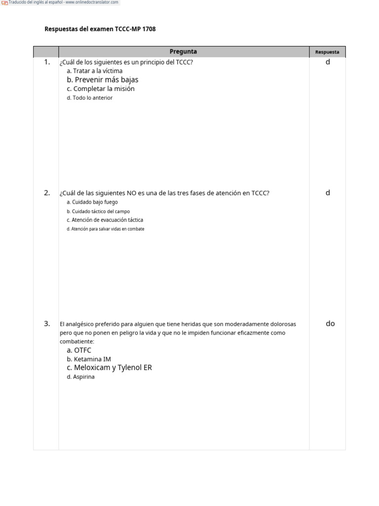 Respuestas Examen TCCC-MP 1708 | PDF | Lesión cerebral traumática ...