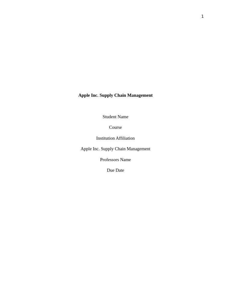Apple Inc Supply Chain Management - Friend | PDF | Apple Inc. | Supply ...