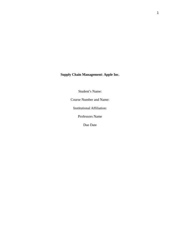 Apple Inc. Supply Chain Management Overview | PDF | Apple Inc. | Supply ...