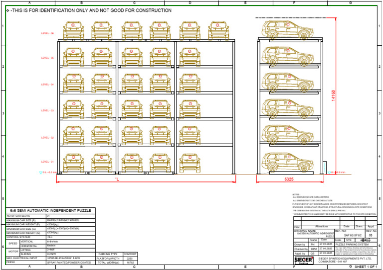 Puzzle Parking System Dimensions | PDF | Motor Vehicle | Vehicles
