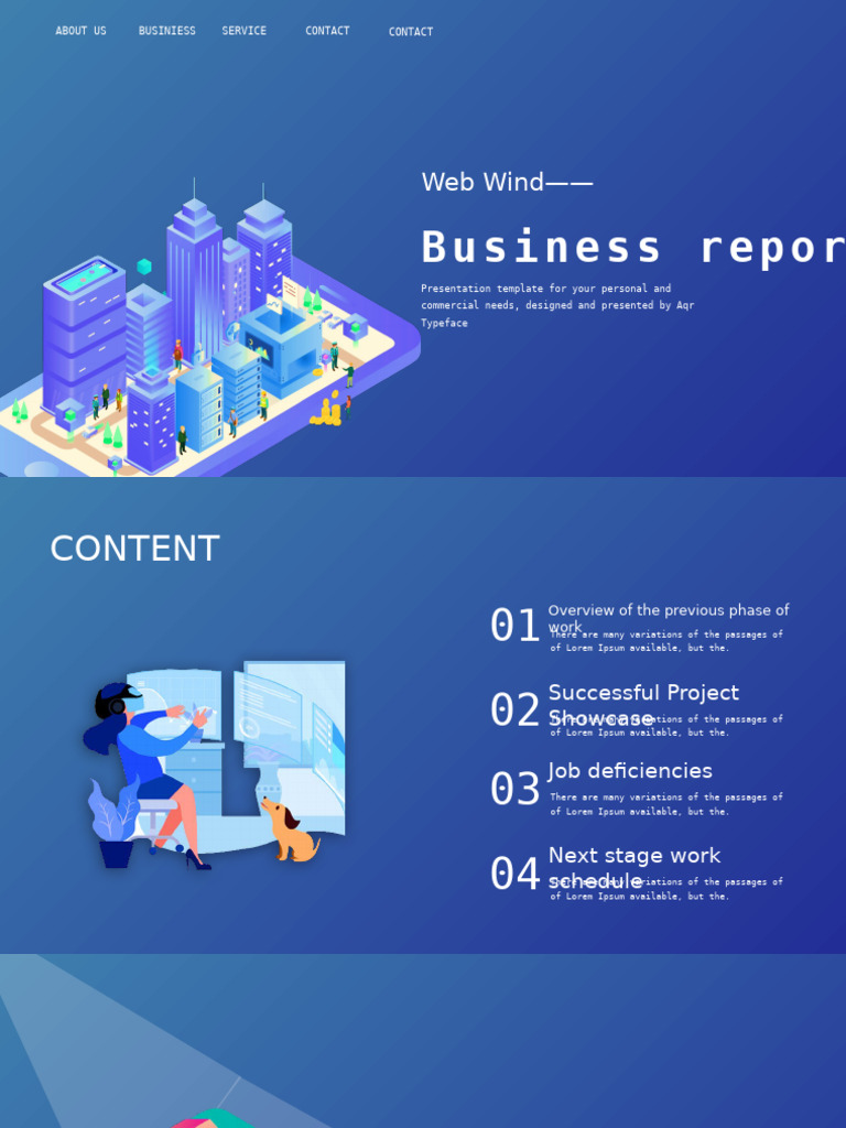 Web Style Business Report PowerPoint Templates | PDF | Text | Writing