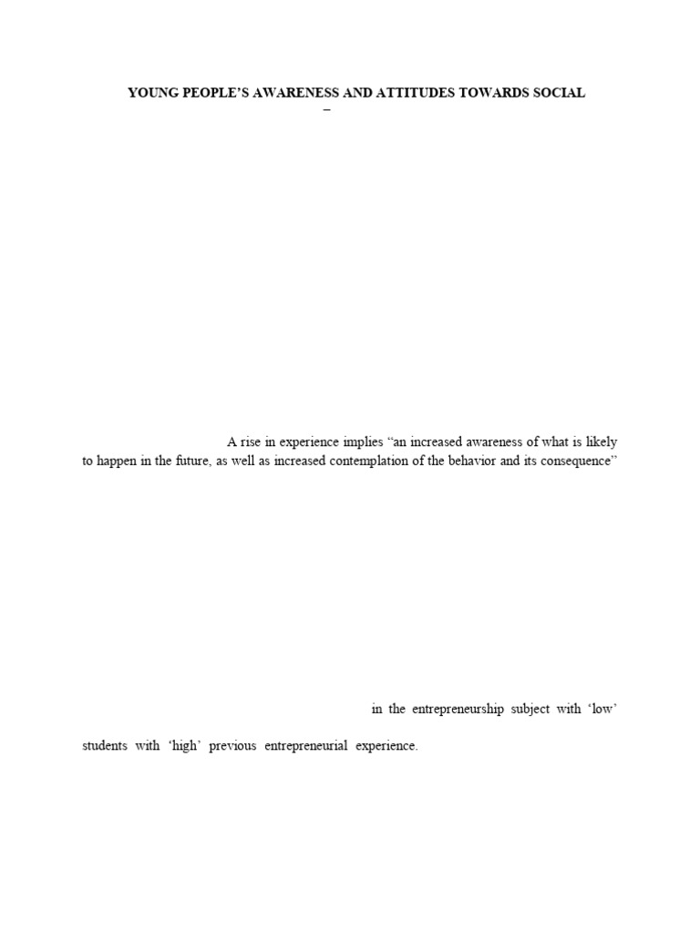 Youth Attitudes on Social Entrepreneurship in Chennai | PDF ...