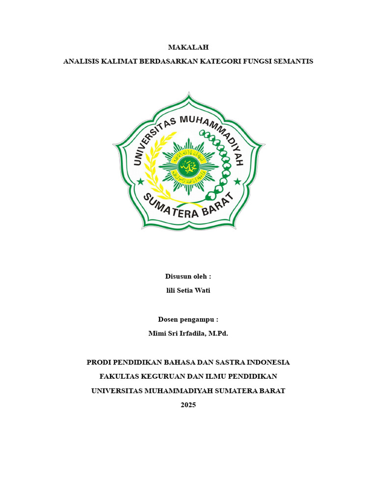 Analisis Kalimat dan Fungsi Semantis | PDF