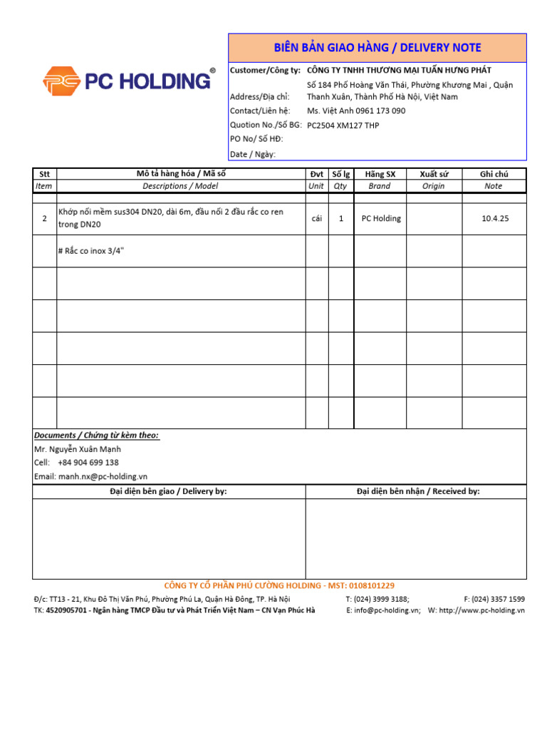 BBGH Pc2504 Xm127 THP | PDF