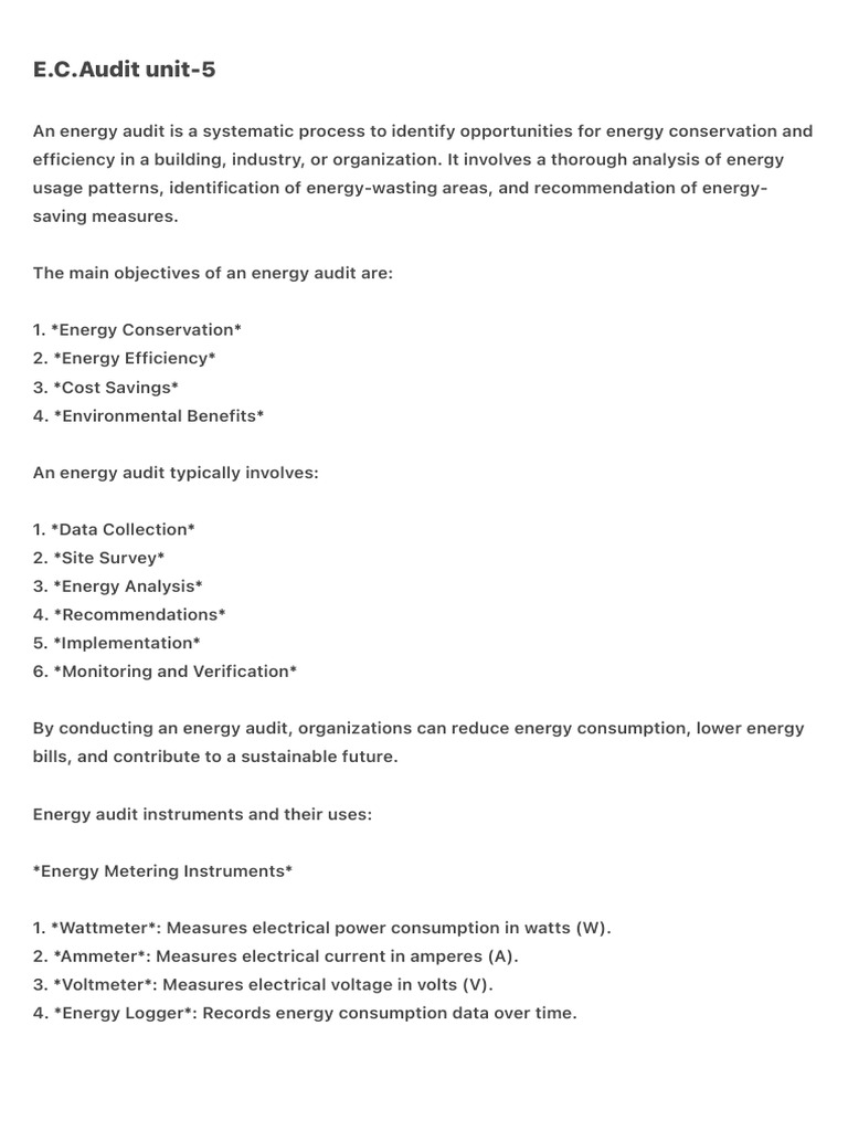 Energy Audit and Cogeneration Overview | PDF | Cogeneration | Efficient ...