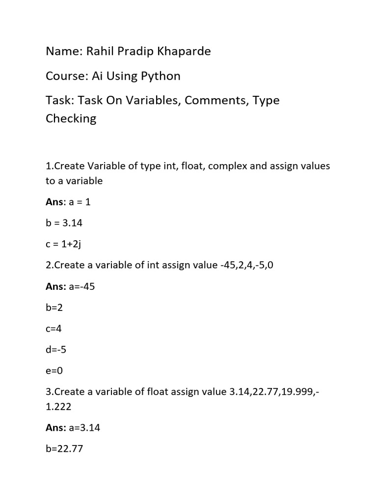 Python Variable Types and Comments Guide | PDF