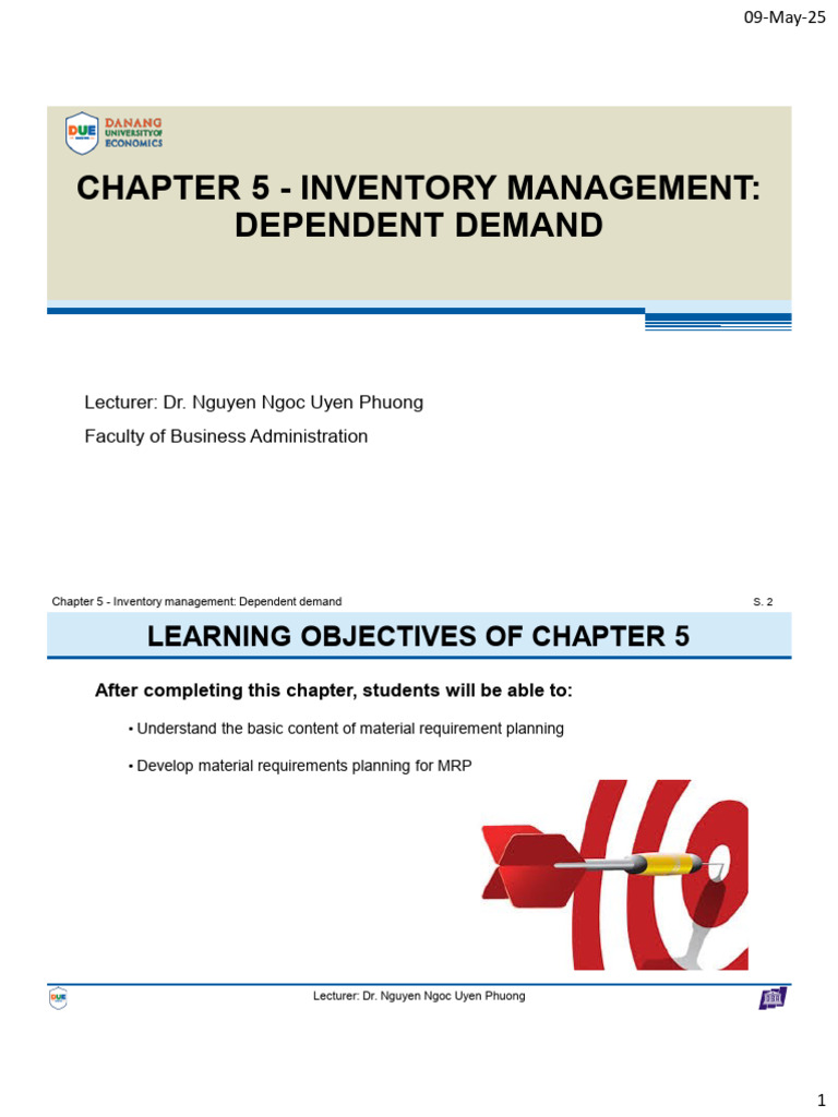 Inventory Management: Dependent Demand | PDF | Lean Manufacturing ...