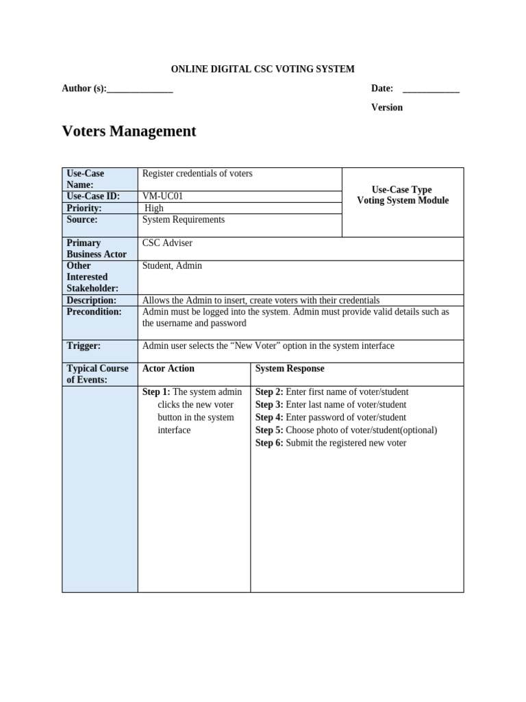 Digital CSC Voting System Overview | PDF | Use Case | Voting