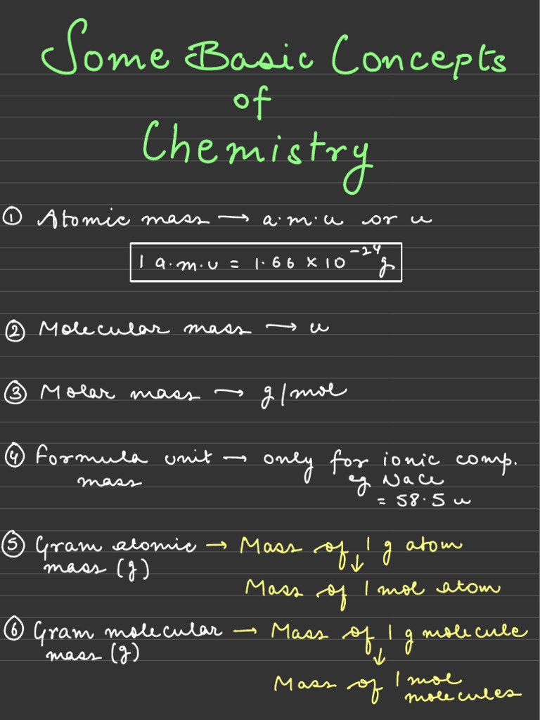 Basic Chemistry Concepts and Calculations | PDF | Stoichiometry | Mole ...