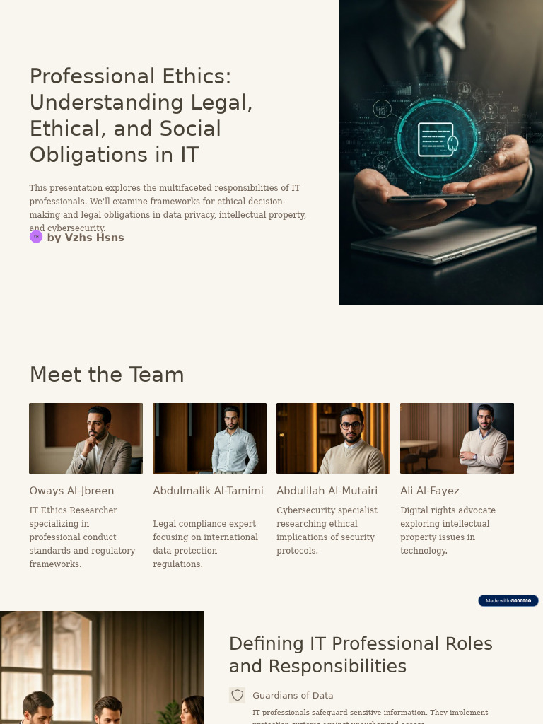 IT Professional Ethics and Responsibilities | PDF | Computer Security ...