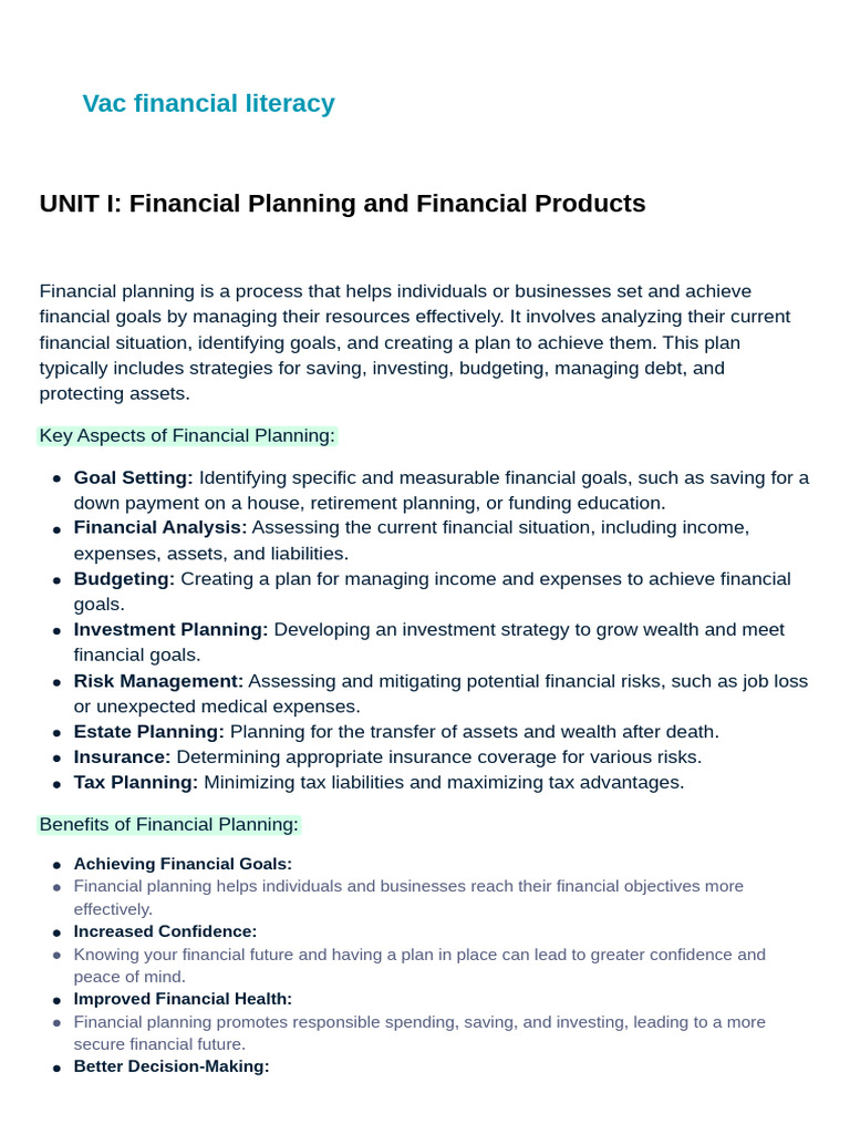 Financial Planning and Saving Strategies | PDF | Present Value ...