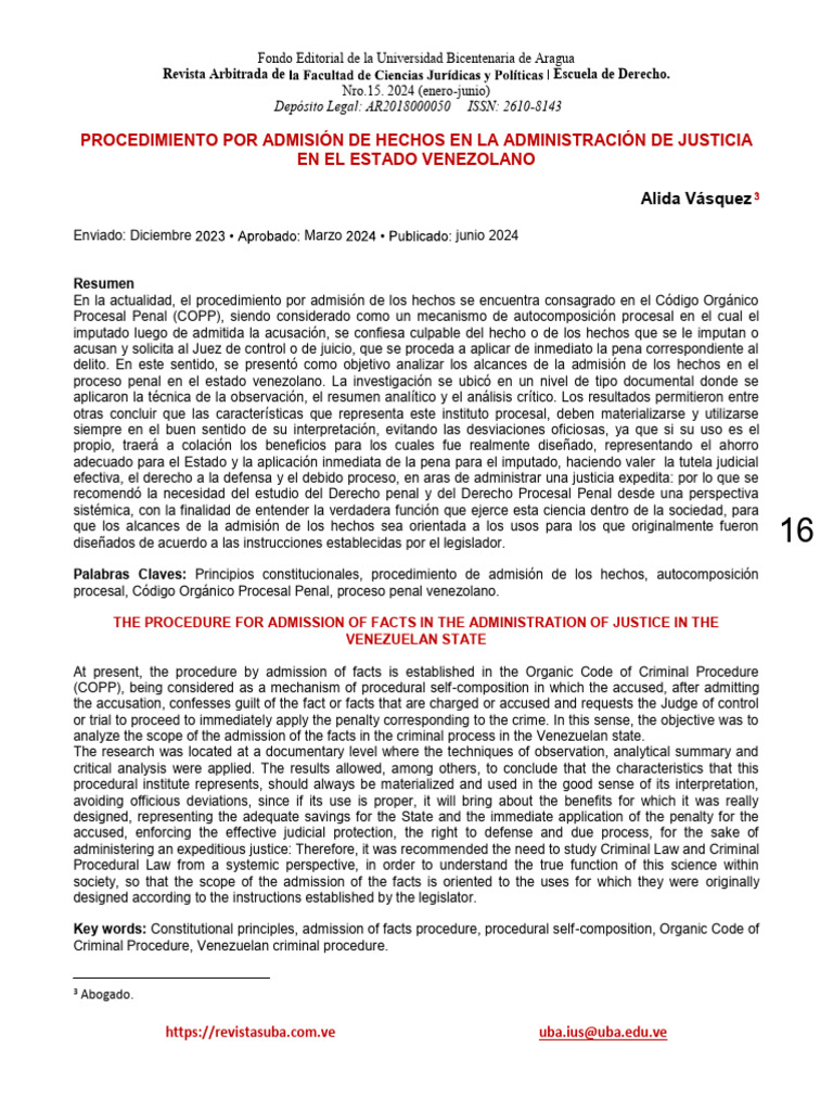 2+Abg.+Alida+Vásquez+Revista+UBAIUS+N°+15+2024 (1) | PDF | Ley procesal ...